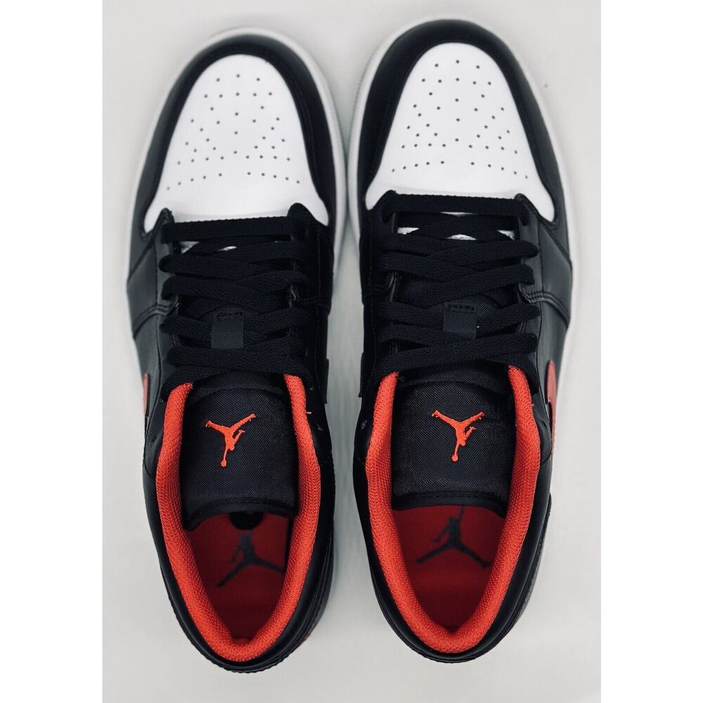 NEW Nike Air Jordan 1 Low Black Fire Red White Toe 553558-063 Men’s Size Multi - Picture 6 of 6